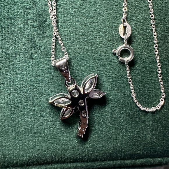 Sterling silver dragonfly pendant necklace - Picture 7 of 7
